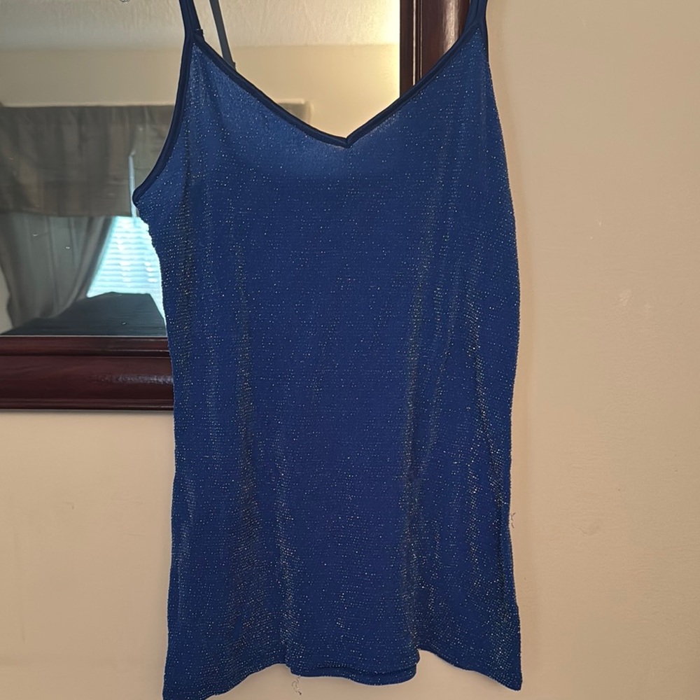 Blue Glittery Women's Top